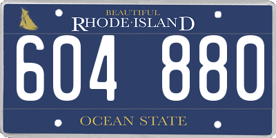 RI license plate 604880