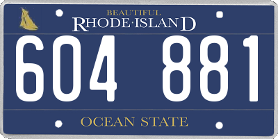 RI license plate 604881
