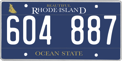 RI license plate 604887