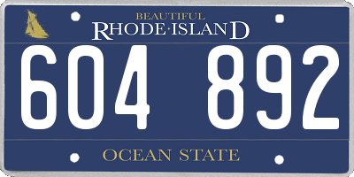 RI license plate 604892