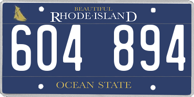 RI license plate 604894