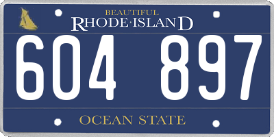 RI license plate 604897
