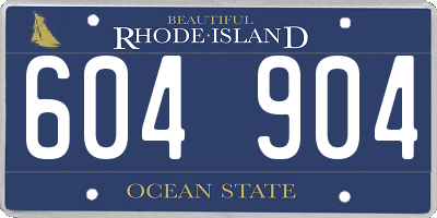 RI license plate 604904
