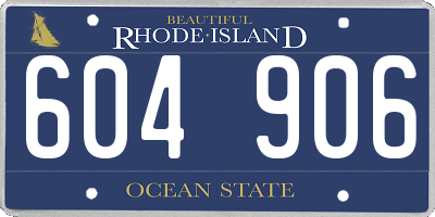 RI license plate 604906