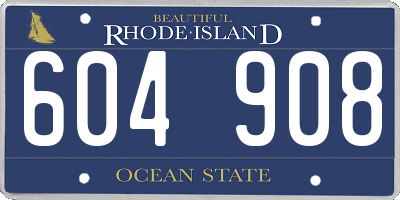 RI license plate 604908