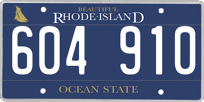 RI license plate 604910