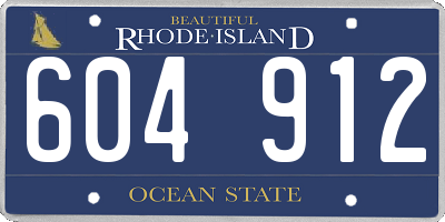RI license plate 604912