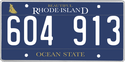 RI license plate 604913