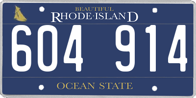 RI license plate 604914