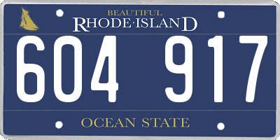 RI license plate 604917