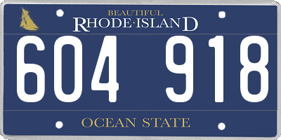 RI license plate 604918