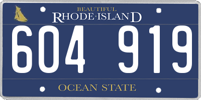RI license plate 604919