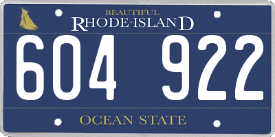 RI license plate 604922