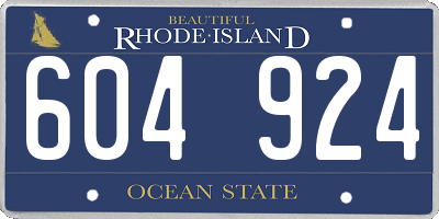 RI license plate 604924