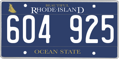 RI license plate 604925
