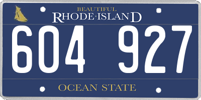 RI license plate 604927