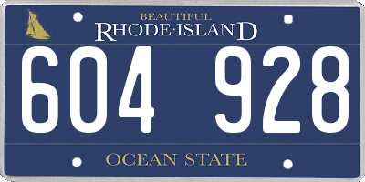 RI license plate 604928