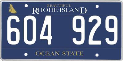 RI license plate 604929