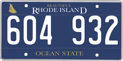 RI license plate 604932