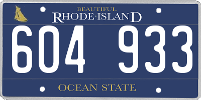 RI license plate 604933
