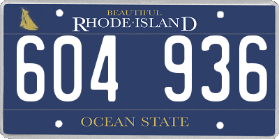 RI license plate 604936