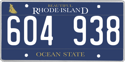 RI license plate 604938