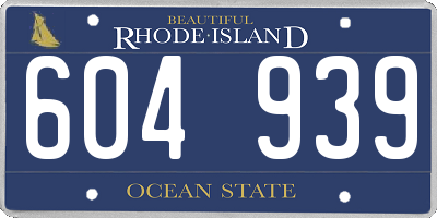 RI license plate 604939