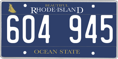 RI license plate 604945