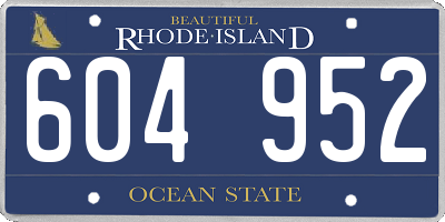 RI license plate 604952