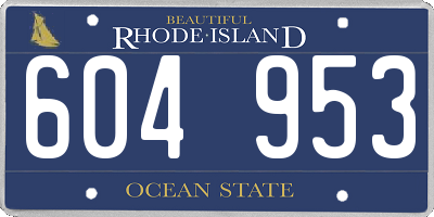 RI license plate 604953