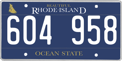 RI license plate 604958