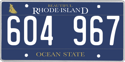 RI license plate 604967