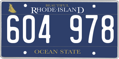 RI license plate 604978