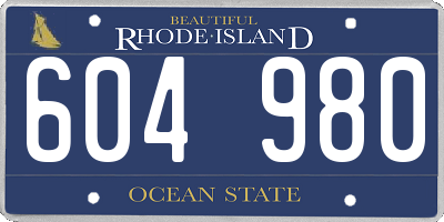 RI license plate 604980