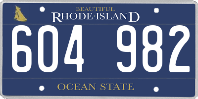 RI license plate 604982