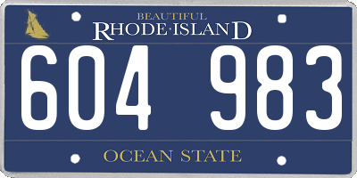 RI license plate 604983