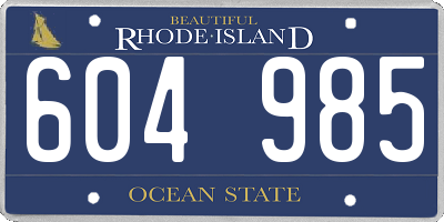 RI license plate 604985