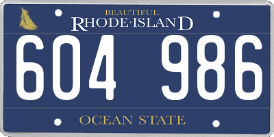 RI license plate 604986