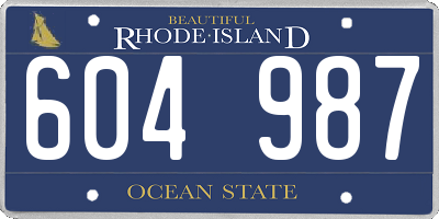 RI license plate 604987
