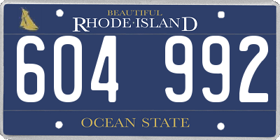 RI license plate 604992