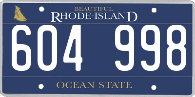 RI license plate 604998
