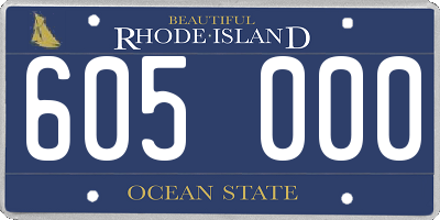 RI license plate 605000