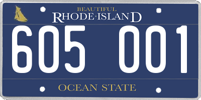 RI license plate 605001