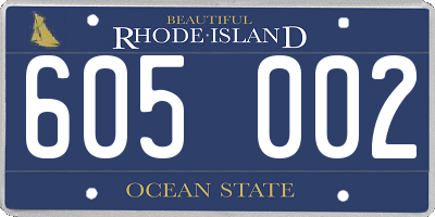 RI license plate 605002