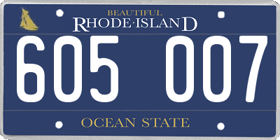 RI license plate 605007