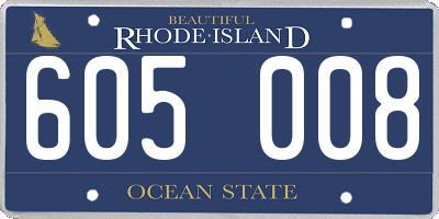 RI license plate 605008