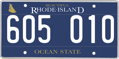RI license plate 605010