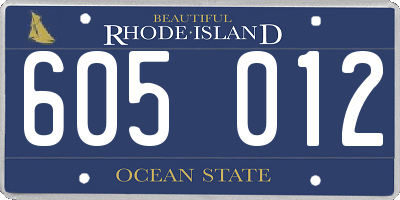 RI license plate 605012