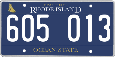 RI license plate 605013