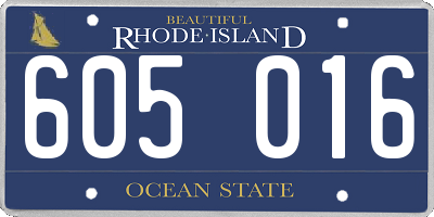 RI license plate 605016